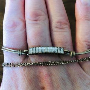 Baguette and chain bracelet